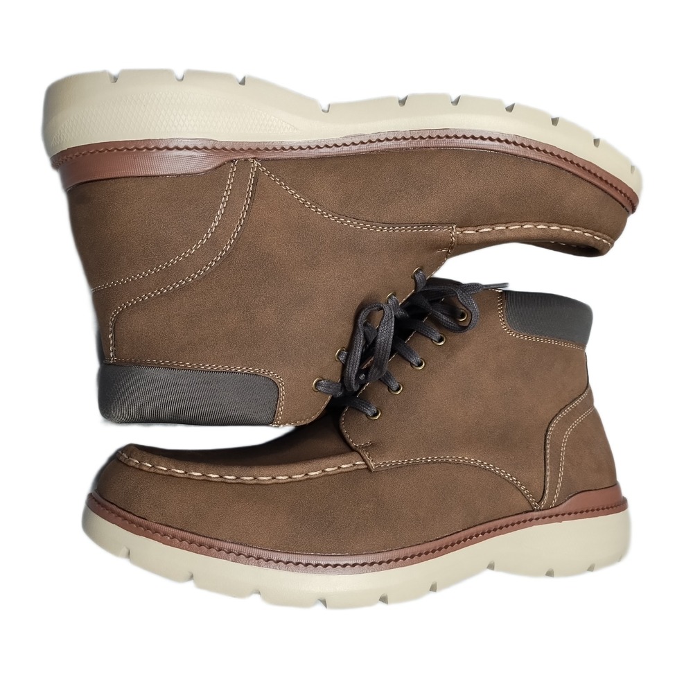 Dockers Rowan Boots Mens US 10M Dark Tan Cushioned EVA Footbed Lace Up 90-44152